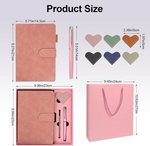 Nuevo empleado Bienvenido al equipo Rosa PU cuero marcapáginas Metal Pen Notebook Gift Set Box con impresión de logotipo - Product Image 4