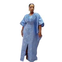 Robe Boubou Africaine Grande Taille pour Femmes, Broderie à la Main, Jacquard en Polyester, Vêtement Traditionnel de Haute Qualité