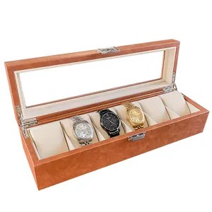 Wholesale Custom Pu Leather Watch Box 3 6 8 Slot Case Gift Pu Leather Travel Watch Organizer Box Cajas Para Relojes