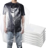 Cape de coiffure jetable en PE imperméable 90x115cm pour salon de coiffure