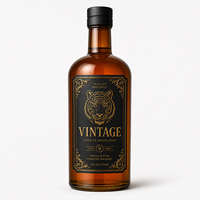 Etiqueta Personalizada Vintage para Licores con Estampado Dorado para Vino, Whisky, Tequila y Promoción de Marcas de Lujo - Autoadhesiva con Forma Personalizada
