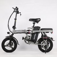 Vélo électrique pliable OEM 48V 400W avec batterie au lithium, moteur sans balais à 3 vitesses, 8Ah, roue de 14 pouces pour adultes, utilisation en ville