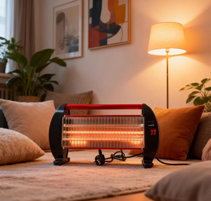 Calentador de Cuarzo QH-90E de 1200W al por Mayor |   Lámpara de 2 luces de bajo consumo, portátil y de pared para restaurante, cafetería y oficina - Product Image 6