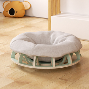 Lit pour animaux de compagnie de luxe, mignon et personnalisé, en bois massif rond, confortable et chaud pour chats et chiens, développé par EUR PET - Product Image 6
