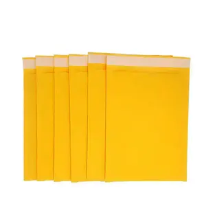 Self-adhesive Yellow Kraft Bubble Mailer Custom Printed Air Bubble Padded Envelope For Packing