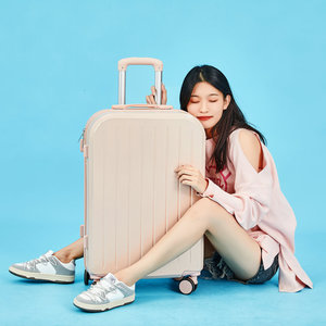 Lightweight Waterproof <b>Suitcase</b> 20 22 24 Inch Universal <b>Wheels</b> Zipper Closure Unisex Travel Luggage Macaron Colors Solid Color - Product Image 2