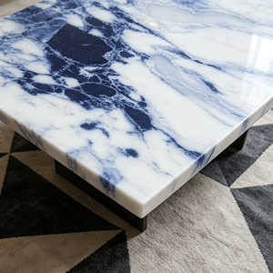 Table basse rectangulaire en <span class=keywords><strong>quartz</strong></span> artisanale, style européen moderne, sculptée sur mesure, en pierre artificielle cannelée, écologique - Product Image 3