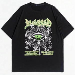 T-shirts pour hommes avec motif œil et slogan, fabrication directe, personnalisation disponible F10 - Product Image 1