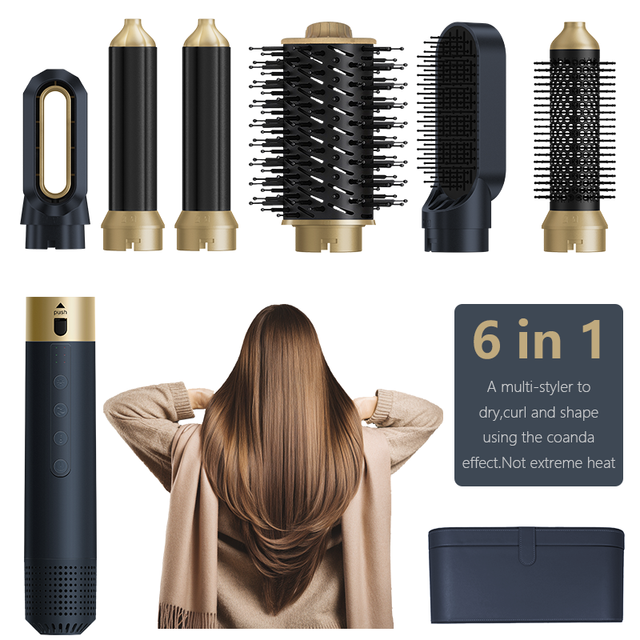 6 In1 1350W AC Motor Hair Dryer Brush Blow Dryer 110000RPM Hot Air Comb Hair Straightener Multi Curling Hair Styler Blower