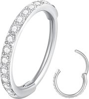 Cincin Hidung dan Anting-anting Zirkon Baja Tahan Karat 316L, Anting-anting Hidung Trendy Unisex, Perhiasan Tindik Tulang Rawan Telinga