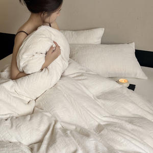 Juego de Cuatro Piezas de Lana Cálida de Lujo Ligero, Edredón de Terciopelo de Leche Tallado de Doble Cara y Grueso, Estilo Neutral para Otoño e Invierno - Product Image 3