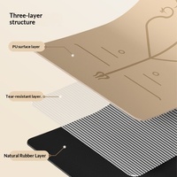 Tapis de yoga haut de gamme en caoutchouc naturel + PU, antidérapant, silencieux, épaissi, élargi, rectangulaire, 183 cm, modèle personnalisé en gros ST009