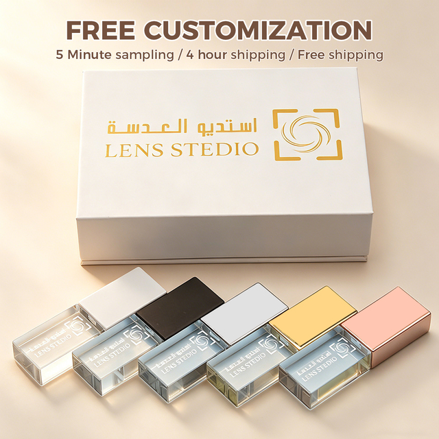1pcs Free Custom Logo Crystal USB 2.0 Flash Drive 32GB 64GB New Pendrive for Photography Wedding Gift