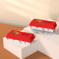 Boîte à sandwich, toast, gâteau, hot-dog en papier kraft brun/blanc de qualité alimentaire pour le petit-déjeuner et le déjeuner