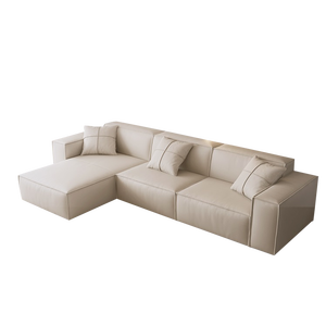 Ensemble de canapés modulaires en cuir de luxe minimaliste de haute qualité personnalisé - Product Image 1