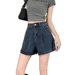 Lucyever jambe large jean Shorts femmes été taille haute ample Vintage bleu Denim Shorts femme coréen sauvage a-ligne pantalon court - Product Image 5