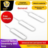 Pin Expulsor de Tarjetas SIM Metálico para Android y Teléfonos, Herramienta Universal de Reinicio para Tarjetas SD Gruesas, Llave Grande de Reinicio para Cámaras