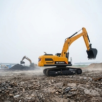 Excavatrice Shantui d'occasion avec accessoires, pelle hydraulique, attache rapide, brise-roche, grappin, machine de démolition multifonction