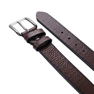 Cinturón de Cuero Genuino para Hombre, Formal, Color Marrón Sólido, Hebilla Cuadrada de Aleación, Estilo Rectangular y Duradero - Product Image 5