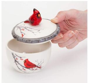 <strong>Ceramic</strong> Cardinal Trinket <strong>Box</strong> Keepsake and <strong>Jewelry</strong> <strong>Box</strong> Home Decor - Product Image 1