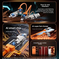 Cable de Carga Rápida Multipuerto de Silicona Líquida 100W USB-A Tipo-C con Conductor de Cobre Puro Trenzado para Cámara iOS Venta al por Mayor