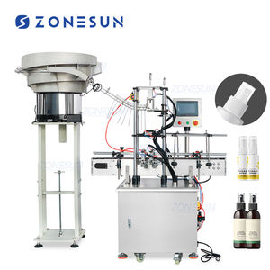 آلة تغذية أغطية الزجاجات الأوتوماتيكية ZONESUN ZS-XG446S لتنظيف وتغذية أغطية زجاجات المنظفات السائلة والتونر ورذاذ الوجه - Product Image 1