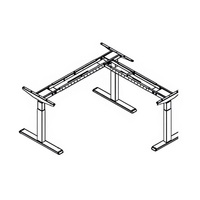 Meubles de bureau modulaires en alliage d'aluminium de haute qualité, bureau de direction moderne ergonomique en forme de L avec levage électrique