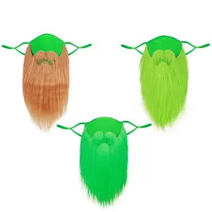 파티 용품 여성 남성 성인 수염 의상 파티 할로윈 수염 녹색 재미 콧수염 St Patricks 하루 재미 마스크