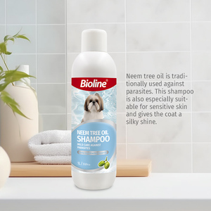 Shampooing <span class=keywords><strong>pour</strong></span> chien Bioline à base de plantes, <span class=keywords><strong>répulsif</strong></span> contre les insectes, <span class=keywords><strong>huile</strong></span> <span class=keywords><strong>essentielle</strong></span> naturelle de neem, brillance soyeuse, 1000 ml - Product Image 3