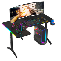 Beisijie Accessoires de bureau de jeu en fibre de carbone en option en forme de L Table de jeu PC Gamer avec lumière RVB Coin gauche