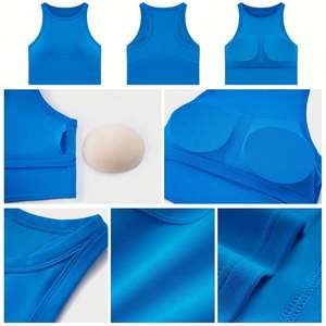 Slim Fit venta al por mayor camiseta sin mangas de gimnasio en blanco se siente como la piel de alta calidad 220gsm Sujetador deportivo antibacteriano Fitness Yoga Wear - Product Image 5