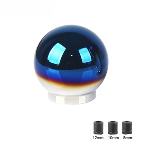 Pommeau de levier de vitesse en alliage d'aluminium, style racing, finition bleu brûlé, pour modification intérieure de voiture - Product Image 5