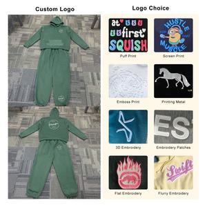 Sudadera con capucha unisex de algodón y poliéster para hombre, Conjunto de sudadera de punto transpirable con logotipo bordado personalizado - Product Image 2