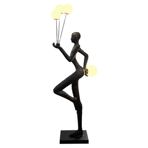 Hiện đại sang trọng sợi thủy tinh nhựa LED Đèn trừu tượng hình điêu khắc trang trí nội thất cho khách sạn & phòng khách humanoid nghệ thuật Đèn sàn - Product Image 3