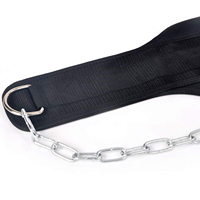Cinturón de levantamiento de pesas personalizado y cómodo, con cadena de doble anilla en D, soporte lumbar para levantamiento de pesas, de algodón, nailon y acero, para uso doméstico.