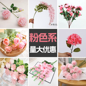 ดอกกุหลาบผ้าไหมสีชมพูจำลองคุณภาพสูงสำหรับตกแต่งงานแต่งงาน ของตกแต่งบ้านและอุปกรณ์ประกอบฉากกลางแจ้ง - Product Image 6