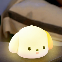 Lampe en silicone en forme de chiot, lumière tactile rechargeable, veilleuse à changement de couleur, batterie intégrée, activée par le toucher