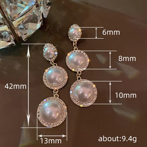 Pearl Like Long Drop Earrings for Women Statement Dangle Earrings Daily Party Fashion Jewelry - Product Image 4