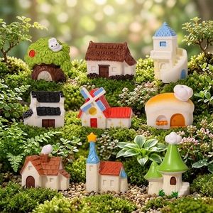 Figurines miniatures en résine style dessin animé mignon, <span class=keywords><strong>maison</strong></span> de village féerique, simulation créative, ornement de terrarium DIY, château, <span class=keywords><strong>moulin</strong></span> <span class=keywords><strong>à</strong></span> <span class=keywords><strong>vent</strong></span>, arbre - Product Image 1