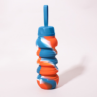 Bouteille d'eau pliable en silicone écologique Wolecok Sport - Logo couleur personnalisé, résistante à la chaleur, capacité 350 ml-750 ml