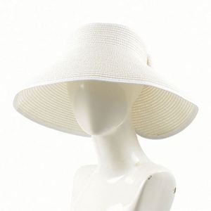 Foldable <b>Straw</b> Hat Summer Hollow Top Sun Hat Solid Color Large Brim Hat - Product Image 3