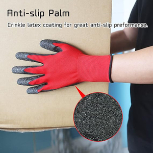 Guanti da Lavoro Economici <span class=keywords><strong>per</strong></span> Uomo, Rivestiti in Lattice Increspato con Poliestere, <span class=keywords><strong>per</strong></span> Edilizia, Magazzino e Giardinaggio - Product Image 4