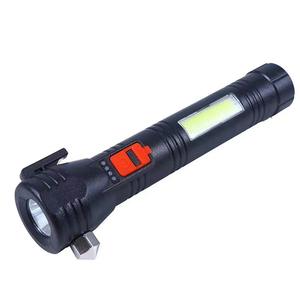 Lampe de poche pour voiture Lampe de poche tactique à énergie solaire Lampe torche d'urgence à LED lumineuse avec marteau de sécurité <span class=keywords><strong>Coupe</strong></span>-ceinture de sécurité - Product Image 4