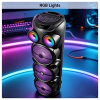 CSN-831 Big Power Triple 8 Inch Woofer, Haut-parleur professionnel de karaoké extérieur avec double tweeter RGB