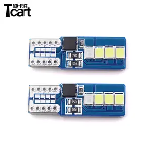 Tcart汽车照明系统8SMD 2835汽车楔形灯宽度灯门停车牌照白色蓝色DC 12v发光二极管t10 w5w