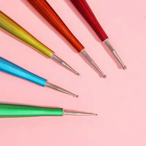 Lot de 5 pinceaux à ongles en silicone double embout, outils de manucure pour détails, points, pétales de fleurs et gel - Product Image 3