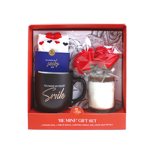 BespritGift tasse en céramique boîte-cadeau personnalisé fleurs soupe bougie parfumée à la main romantique Saint Valentin coffret cadeau pour les femmes - Product Image 3