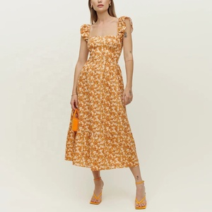Robe de plage pour femme, bretelles sur le devant, motif Floral, coupe Slim, collection été - Product Image 1