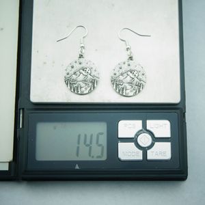 ต่างหูจี้รูปดาวบนภูเขาหิมะคืนสีดำเคลือบเคลือบที่เต็มไปด้วยเครื่องประดับพิชิตภูเขา - Product Image 4