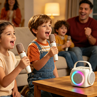 Altavoz Bluetooth con Micrófono Inalámbrico, Bafle Bluetooth, Lámpara de Ambiente Colorida, Altavoz Karaoke con Micrófono y Bluetooth
